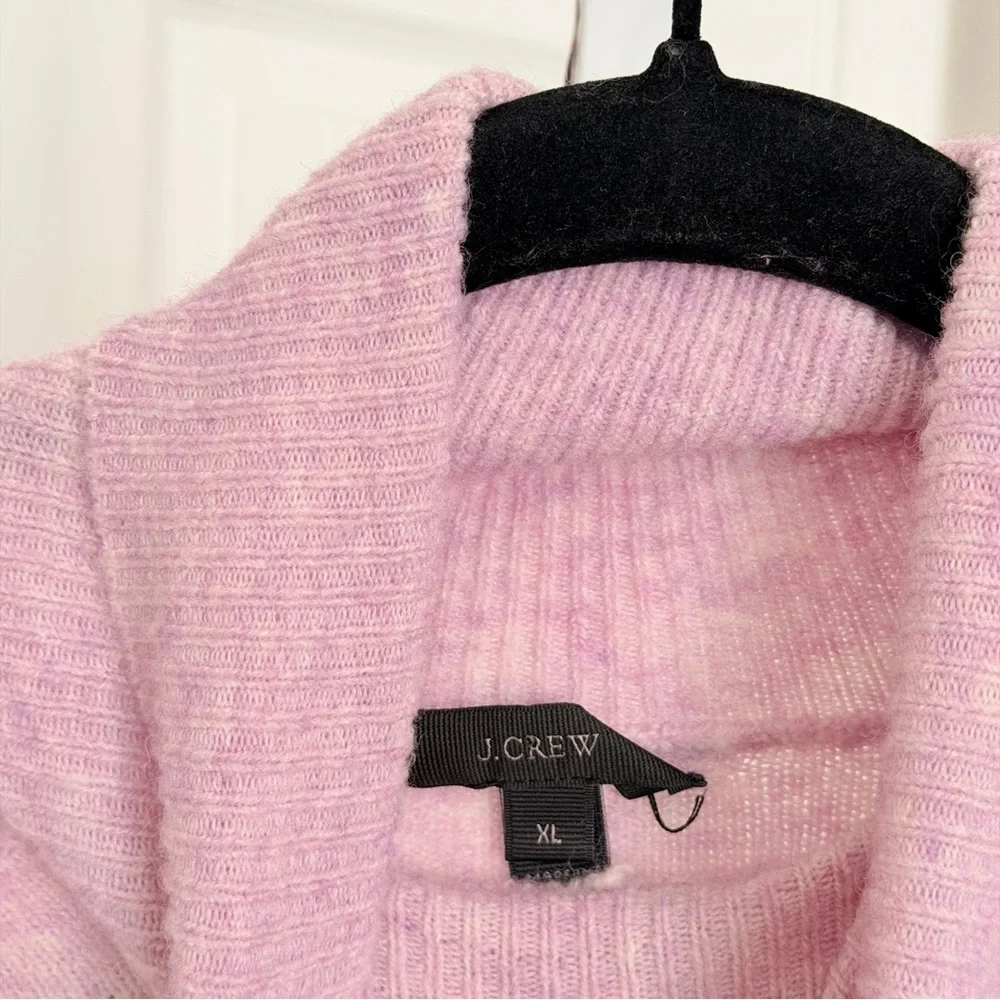 J.Crew Turtleneck Sweater‎ Side Slits Supersoft Yarn Size XL Purple Alpaca Wool